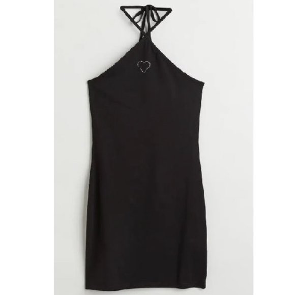 Heart Breaker Black Embelished Premium Bodycon Mini Dress